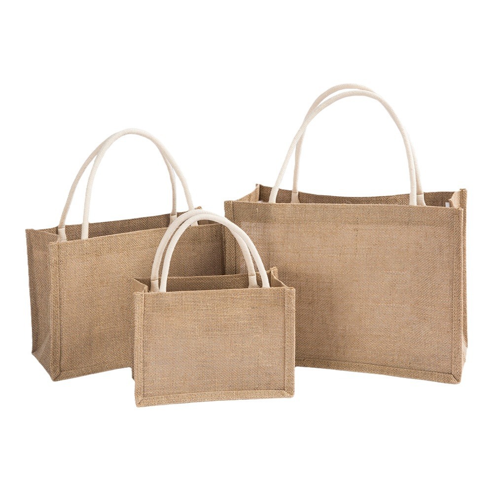 Blanke jute-tote-tasker